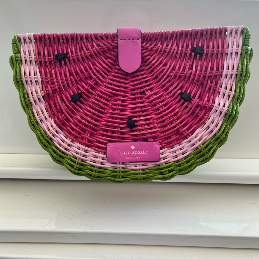 SOLD Kate Spade Pink and Green Watermelon Clutch